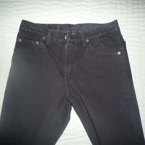 80's Vintage Levi 512 Black Jeans 30 W x 36 L.